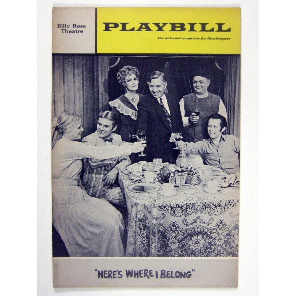 Here's Where I Belong Playbill Premiere Performance March 1968 Steinbeck FLOP